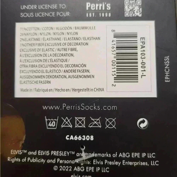 2/$30 BNWT Unisex  Elvis Presley Socks Black ELVIS Silver Block Letters - Picture 12 of 12